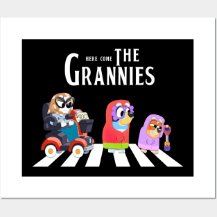 bluey here come the grannies, band style Posters and Art